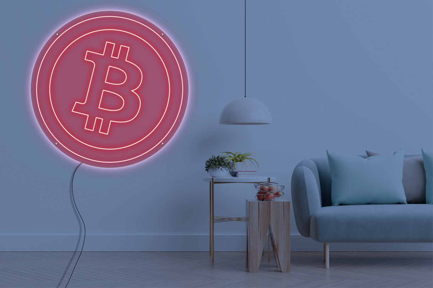 Neon LED schriftzug sign schild light strip rot online business lifestyle, bitcoin