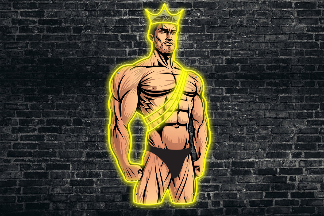 Neon LED schriftzug sign schild light strip gelb online home business lifestyle, body builder
