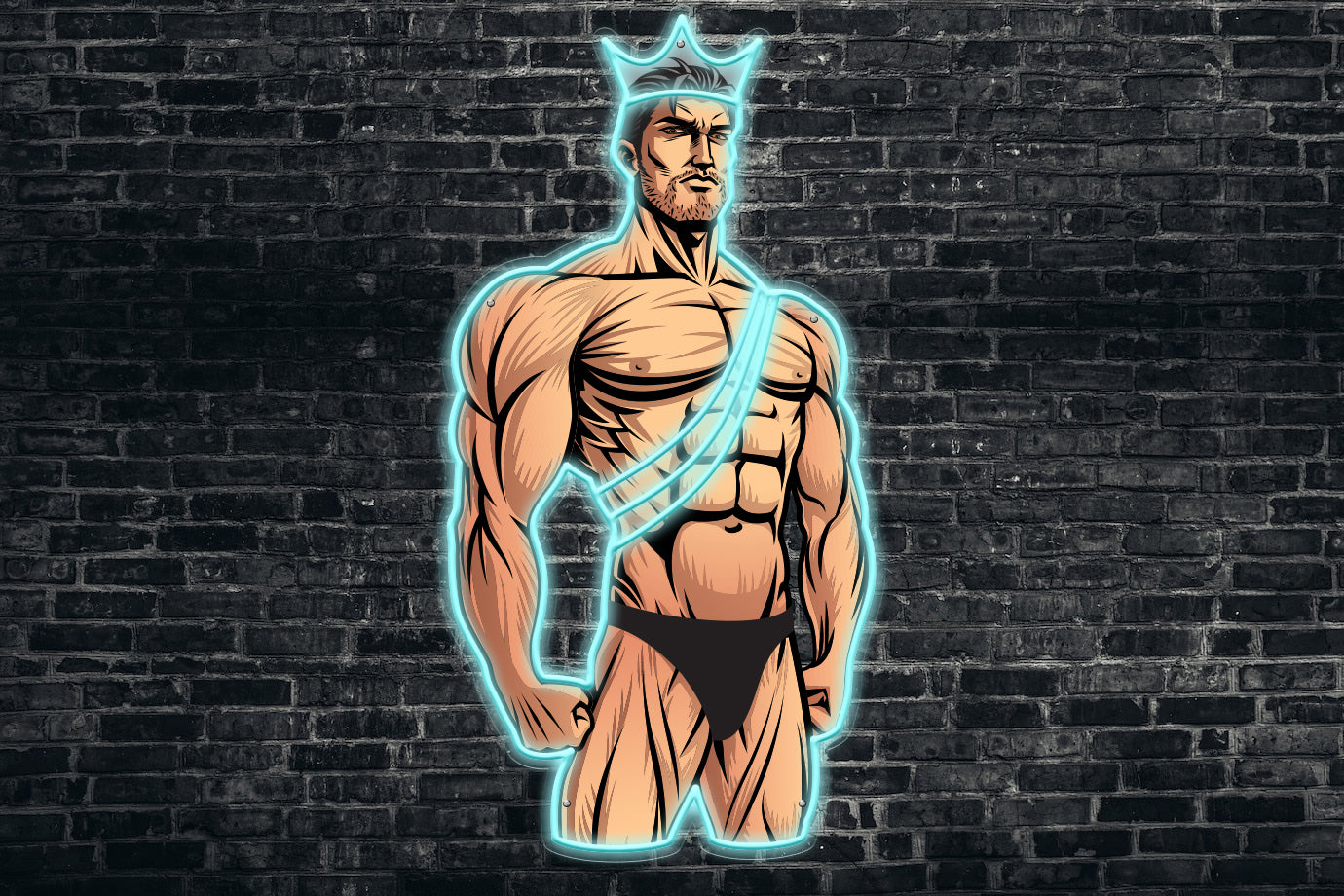 Neon LED schriftzug sign schild light strip türkis online home business lifestyle, body builder