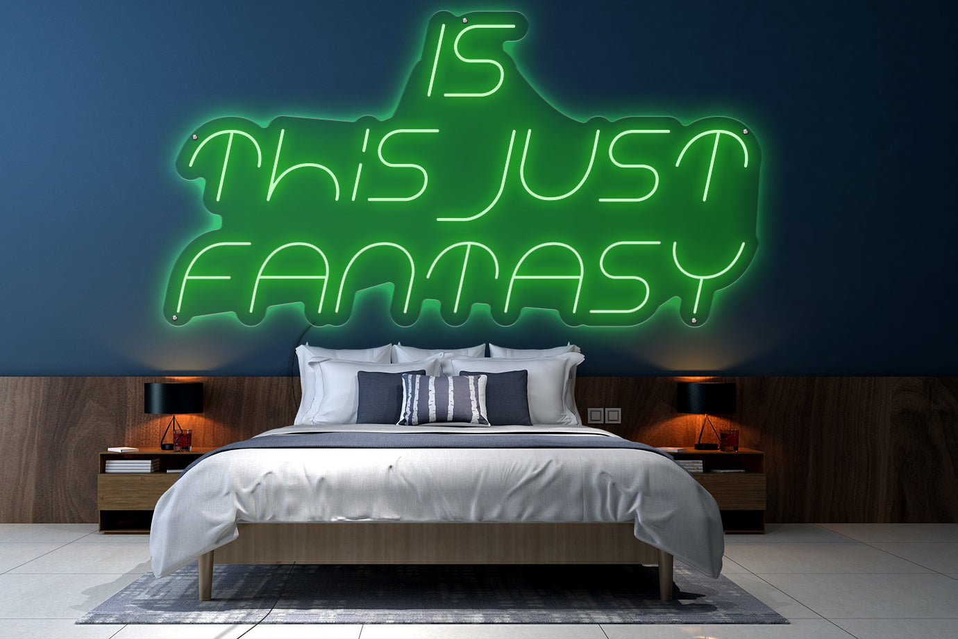 Neon LED schriftzug sign schild light strip grün online home dekor, is this just fantasy