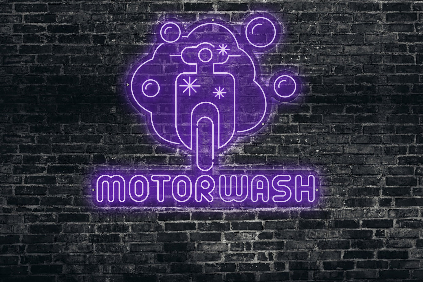 Neon LED schriftzug sign schild light strip lila online home dekor business, Moterwash, Motorwäsche