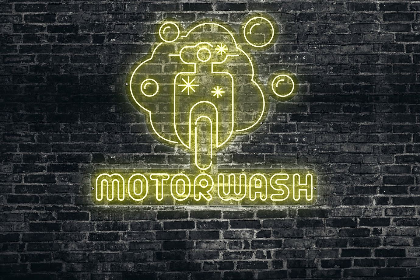 Neon LED schriftzug sign schild light strip warmweiss online home dekor business, Moterwash, Motorwäsche