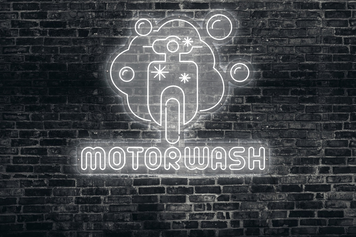 Neon LED schriftzug sign schild light strip weiss online home dekor business, Moterwash, Motorwäsche