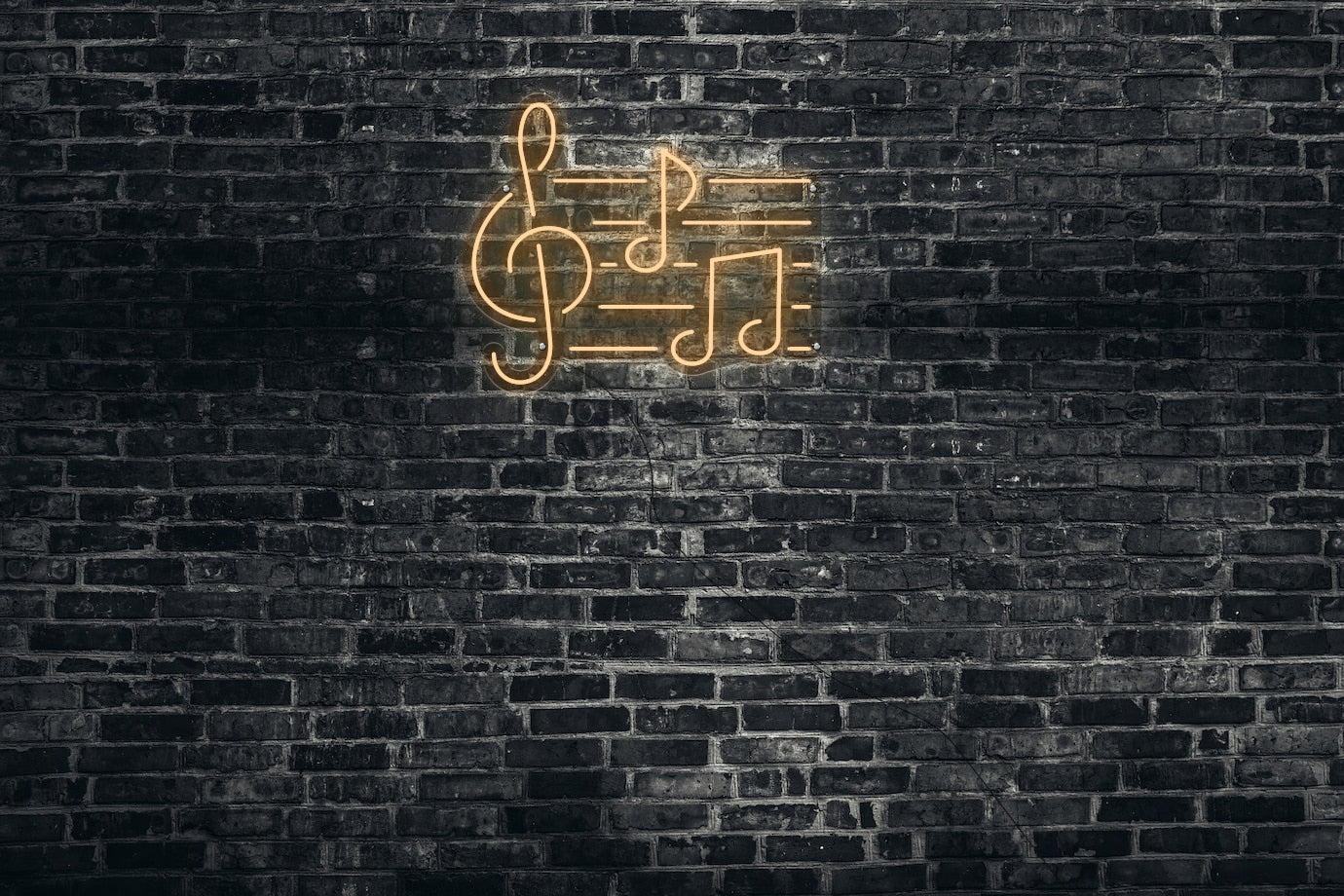 Neon LED schriftzug sign schild light strip orange online home dekor business, Musiknoten, Bar