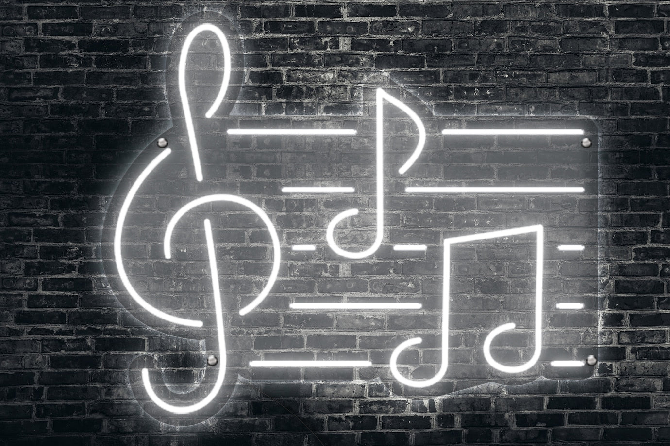 Neon LED schriftzug sign schild light strip weiss online home dekor business, Musiknoten, Bar
