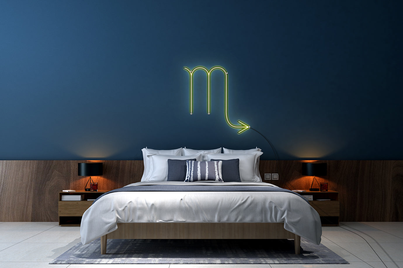 Neon LED schriftzug sign schild light strip gelb, online, Sternzeichen Skorpion, Sternzeichen, Home, Lifestyle