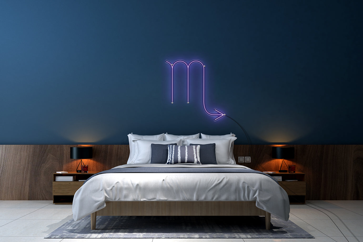 Neon LED schriftzug sign schild light strip lila, online, Sternzeichen Skorpion, Sternzeichen, Home, Lifestyle