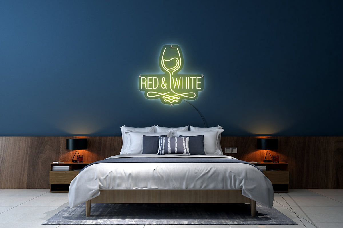 Neon LED schriftzug sign schild light strip warmweiss, online, events, Lifestyle, restaurante, wein, Rotwein, Weißwein