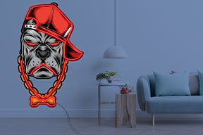 Neon LED schriftzug sign schild light strip rot online home dekor business lifestyle, bulldog
