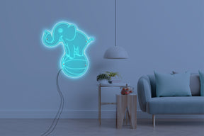 Neon LED schriftzug sign schild light strip türkis online home dekor, elefant