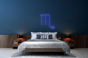 Neon LED schriftzug sign schild light strip blau, online, Sternzeichen Skorpion, Sternzeichen, Home, Lifestyle