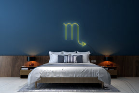 Neon LED schriftzug sign schild light strip gelb, online, Sternzeichen Skorpion, Sternzeichen, Home, Lifestyle