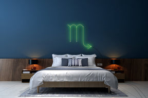 Neon LED schriftzug sign schild light strip grün, online, Sternzeichen Skorpion, Sternzeichen, Home, Lifestyle