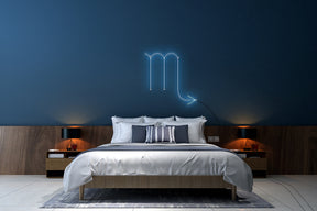 Neon LED schriftzug sign schild light strip hellblau, online, Sternzeichen Skorpion, Sternzeichen, Home, Lifestyle