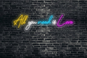 Neon LED schriftzug sign schild light strip bunt online home dekor, all you need is love