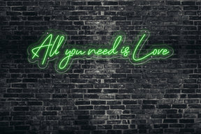Neon LED schriftzug sign schild light strip grün online home dekor, all you need is love