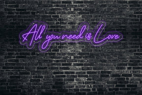 Neon LED schriftzug sign schild light strip lila online home dekor, all you need is love