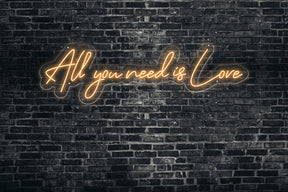 Neon LED schriftzug sign schild light strip orange online home dekor, all you need is love