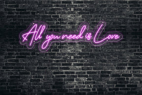 Neon LED schriftzug sign schild light strip pink online home dekor, all you need is love