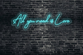 Neon LED schriftzug sign schild light strip türkis online home dekor, all you need is love