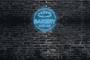 Neon LED schriftzug sign schild light strip hell blau online home dekor, backerei, bakery house