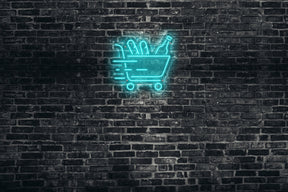 Neon LED schriftzug sign schild light strip türkis online home dekor business, einkaufswage